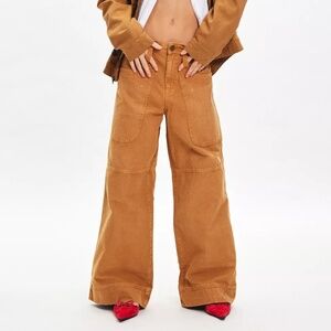 BDG Wide Leg Pants in Tan
